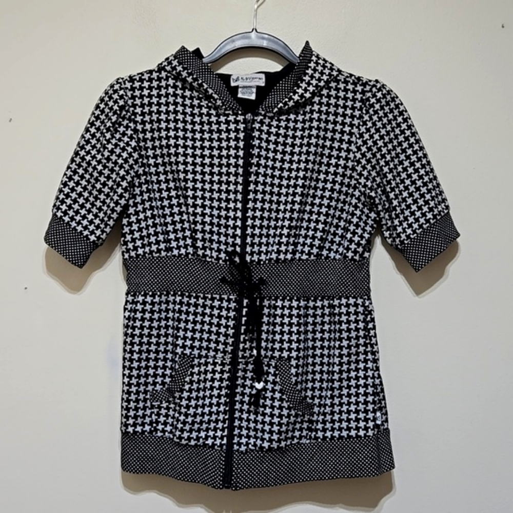 Self Esteem Houndstooth Short Sleeve Hooded Jacket